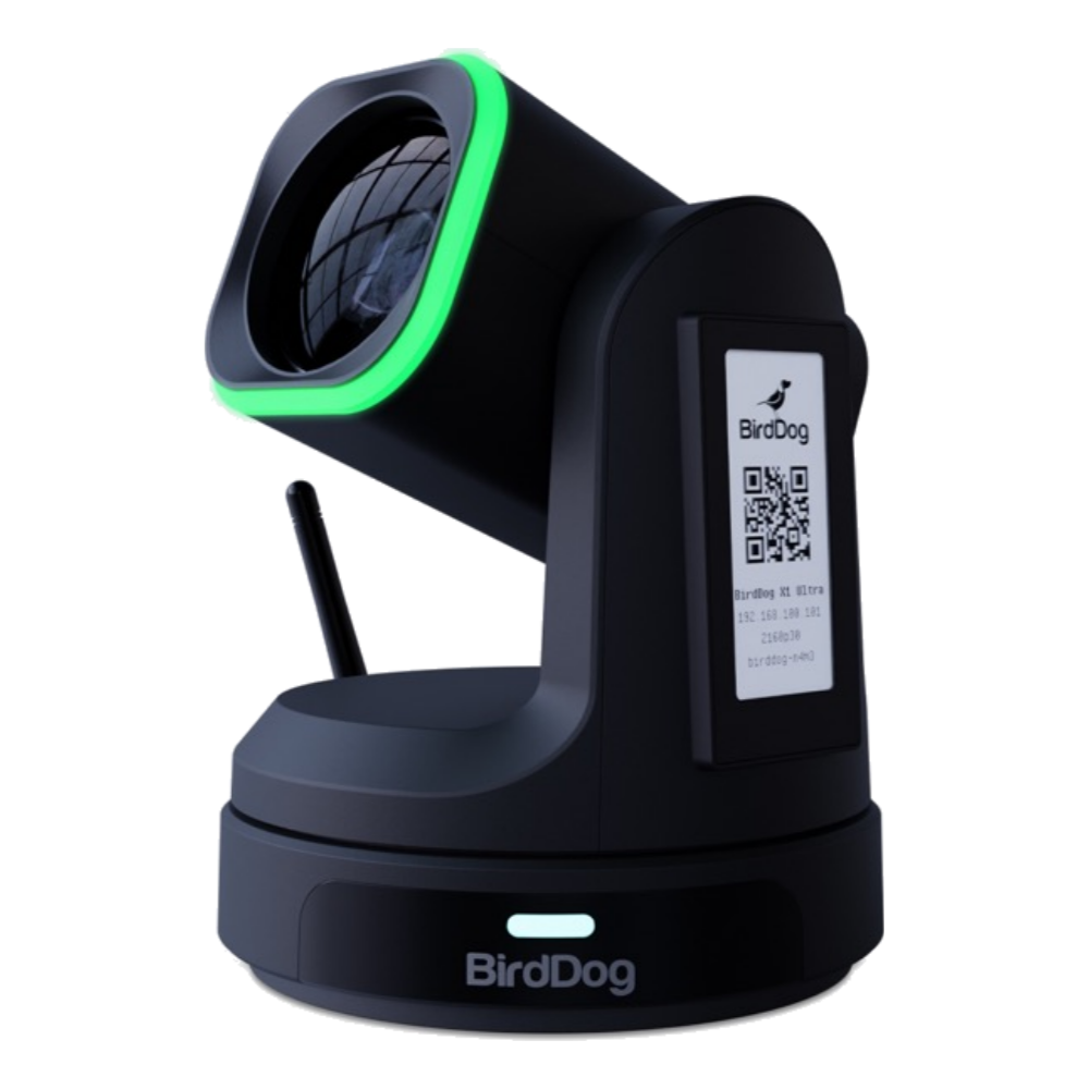 BirdDog X1 Ultra black PTZ camera front view