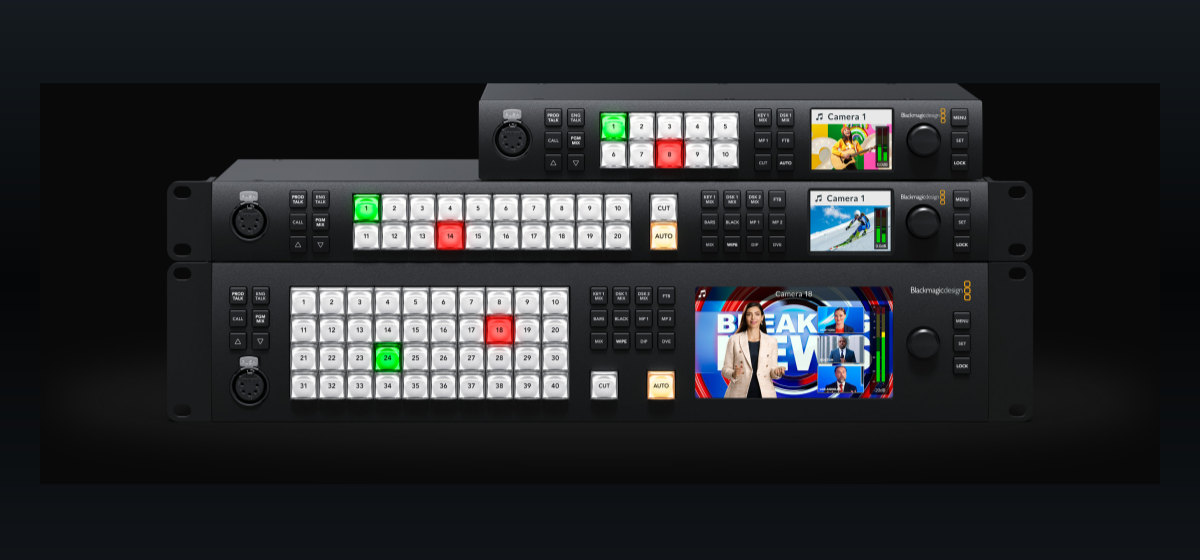 Blackmagic ATEM Constellation switchers front view